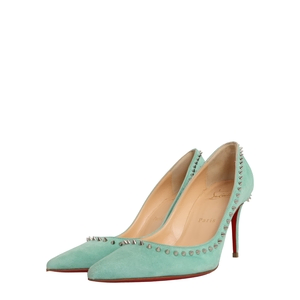 Suede Anjelina Spiked Pumps Mint