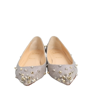 Glitter Degraspike Ballet Flats Silver, view 3