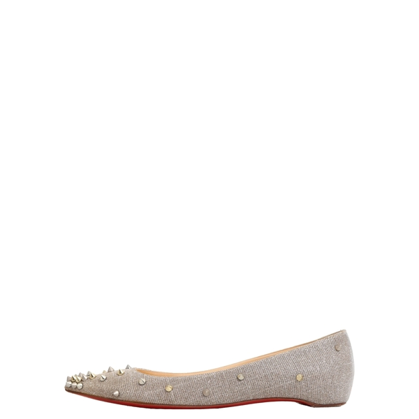 Glitter Degraspike Ballet Flats Silver