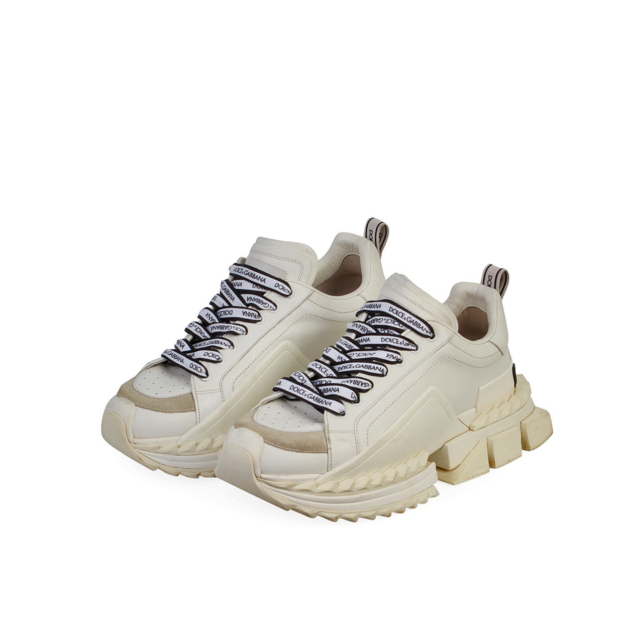 参 Dolce & Gabbana graffiti-print Leather Sneakers | White