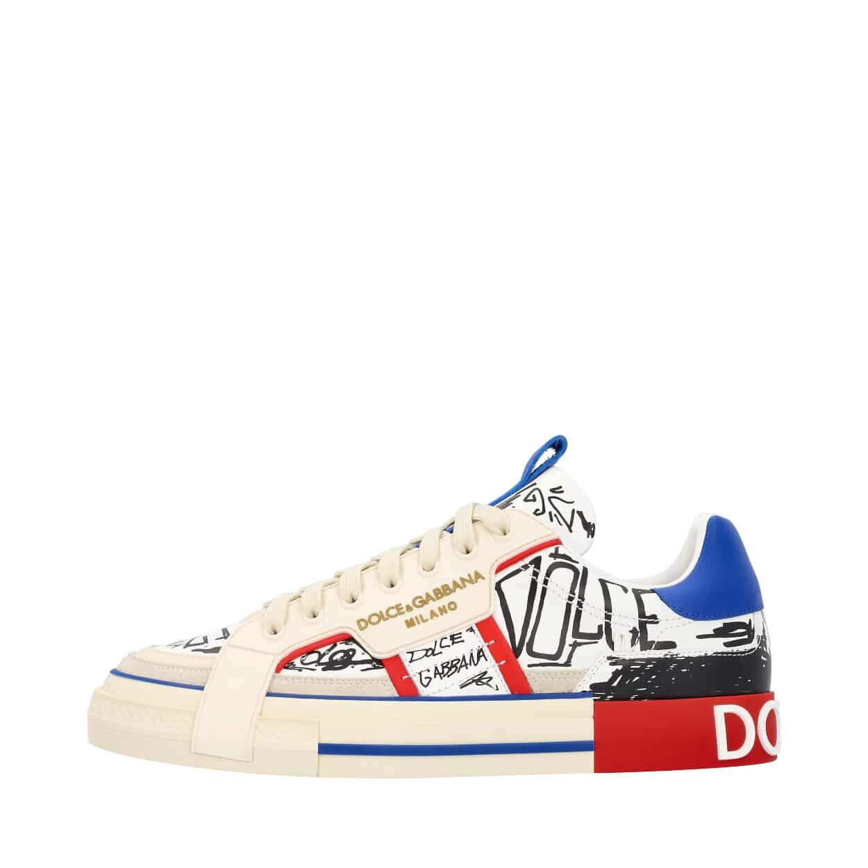 Dolce & Gabbana★素敵！Logo Print Low Top Leather Sneakers Dolce & Gabbana Women's Logo Print Low Top 100% Leather