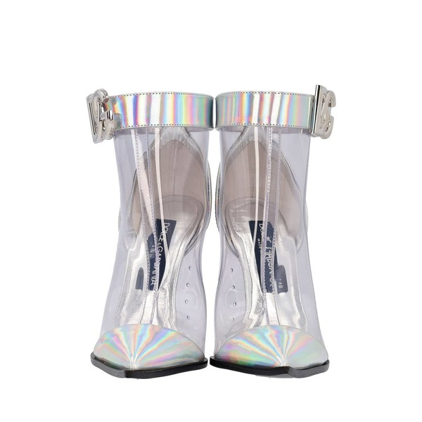 Holographic PVC Boots Metallic Silver