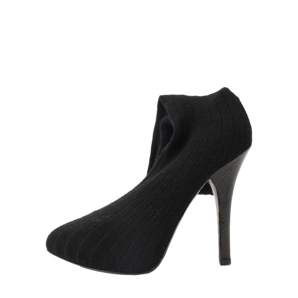 Knit Thigh High Sock Boots Black