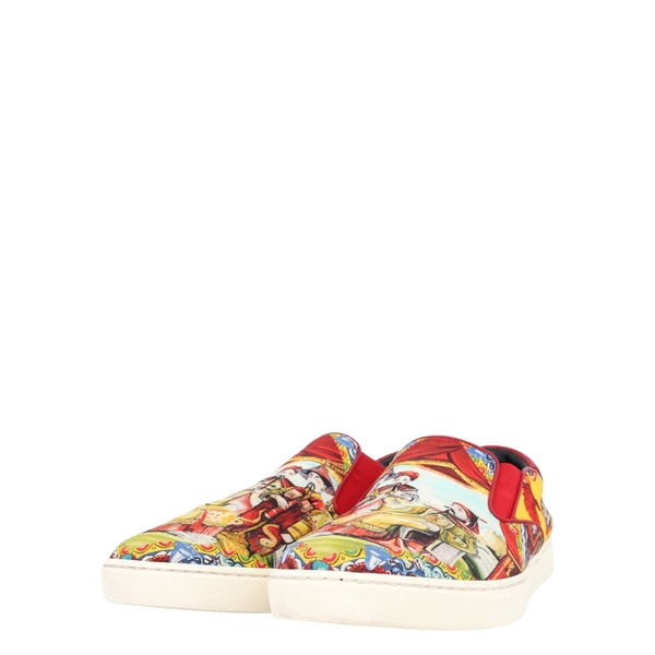 Canvas Orient Print Slip-On Sneakers Multicolour