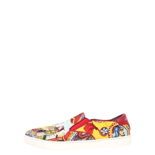 Canvas Orient Print Slip-On Sneakers Multicolour