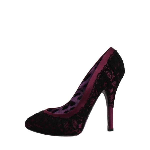 Lace/Satin Pumps Black/Purple