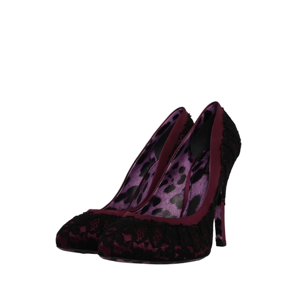 Lace/Satin Pumps Black/Purple