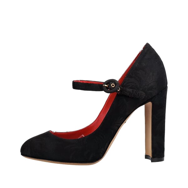 Jacquard Mary-Jane Pumps Black