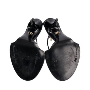 Patent Pearl Embellished Sandals Black, view 5