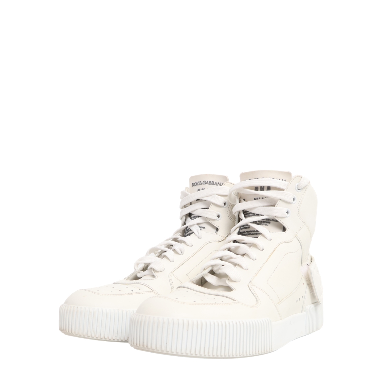 DOLCE & GABBANA Leather Miami D.N.A High Top Sneakers White | Luxity