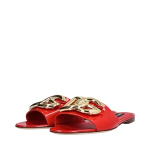 Patent DG Slide Sandals Red