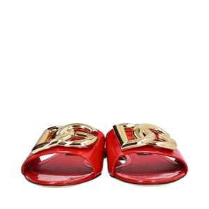 Patent DG Slide Sandals Red, view 3