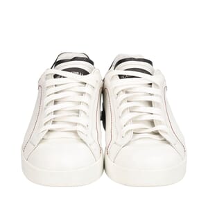 Leather Portofino Sneakers White, view 3