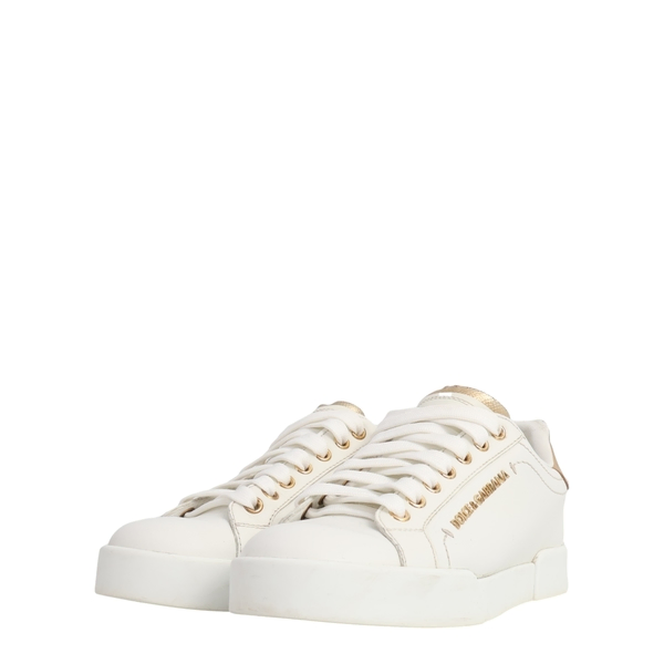 Leather Portofino Pearl Sneakers White/Gold