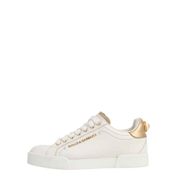 Leather Portofino Pearl Sneakers White/Gold