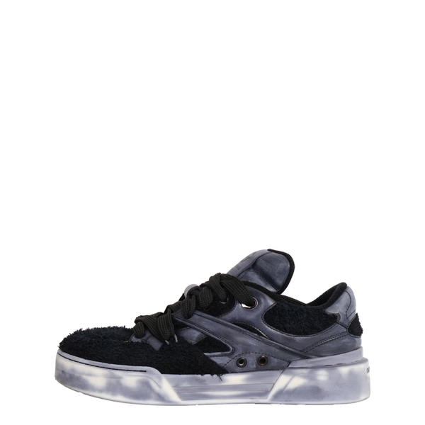 Shearling/Leather New Roma Sneakers Black