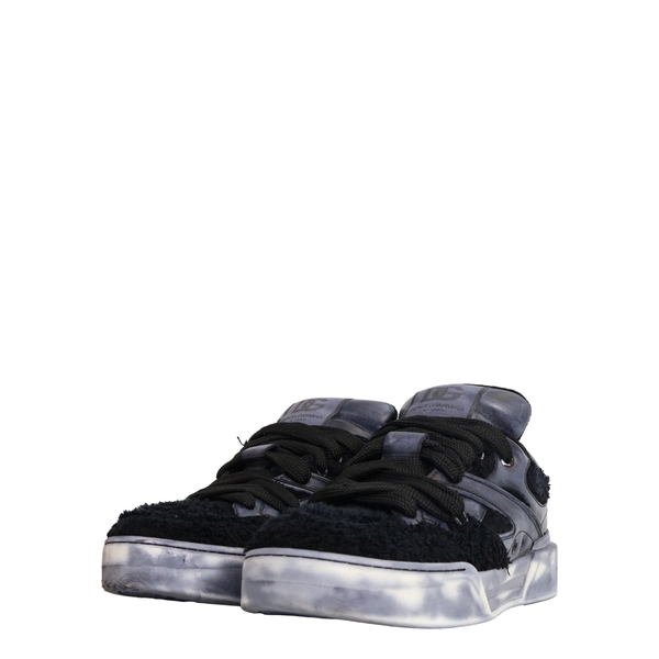 Shearling/Leather New Roma Sneakers Black