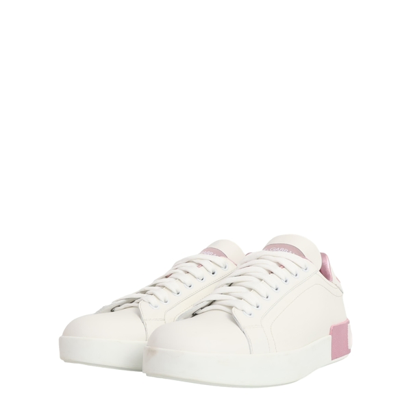 Leather Portofino Sneakers White/Pink