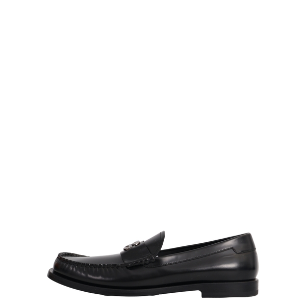Leather Logo Loafers Black