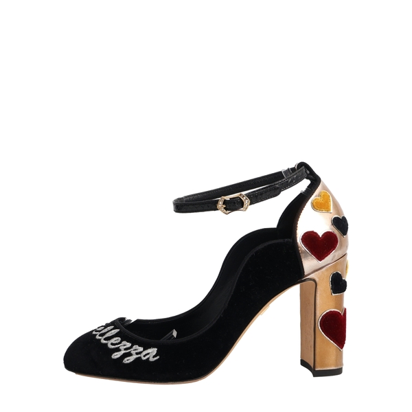 Velvet L'Amore Vally Ankle Strap Pumps Black