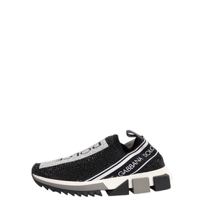 Knit Crystal Embellished Sorento Slip On Sneakers Black/White, view 2