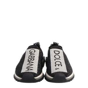 Knit Crystal Embellished Sorento Slip On Sneakers Black/White, view 4