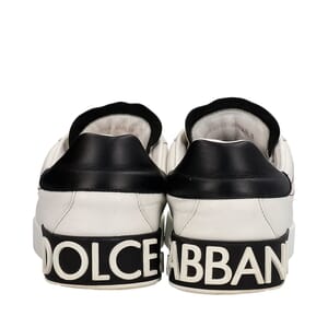 Leather Portofino Sneakers White, view 3