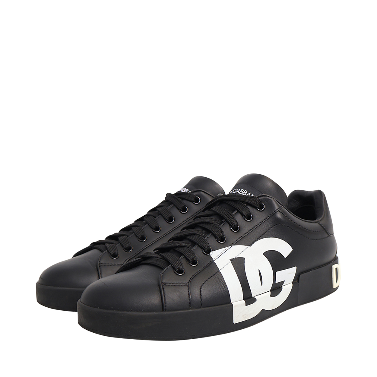 Leather Portofino Sneakers Black