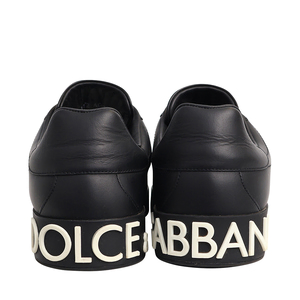 Leather Portofino Sneakers Black, view 4