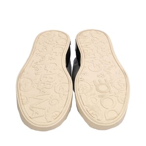Metallic Leather Portofino Sneakers Silver, view 5