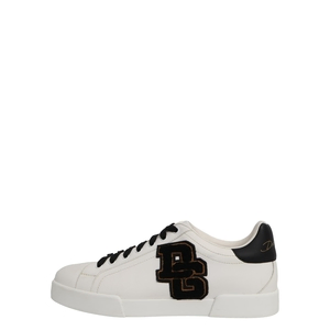 Leather Portofino DG Patch Sneakers White, view 2