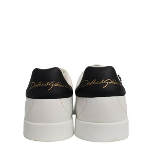 Leather Portofino DG Patch Sneakers White, view 4