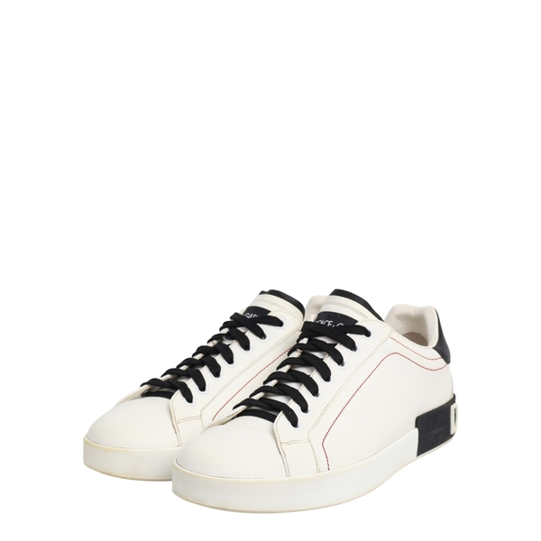 Leather Portofino Sneakers White/Black