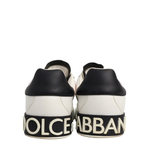 Leather Portofino Sneakers White/Black, view 4