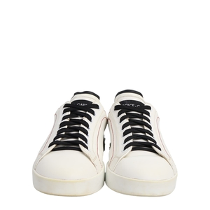 Leather Portofino Sneakers White/Black, view 3