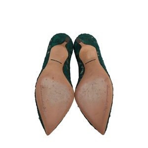 Lace Crystal Embellished Bellucci Pumps Emerald Green, view 5