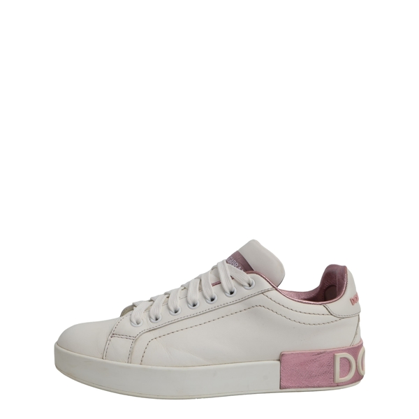 Leather Portofino Sneakers White/Pink