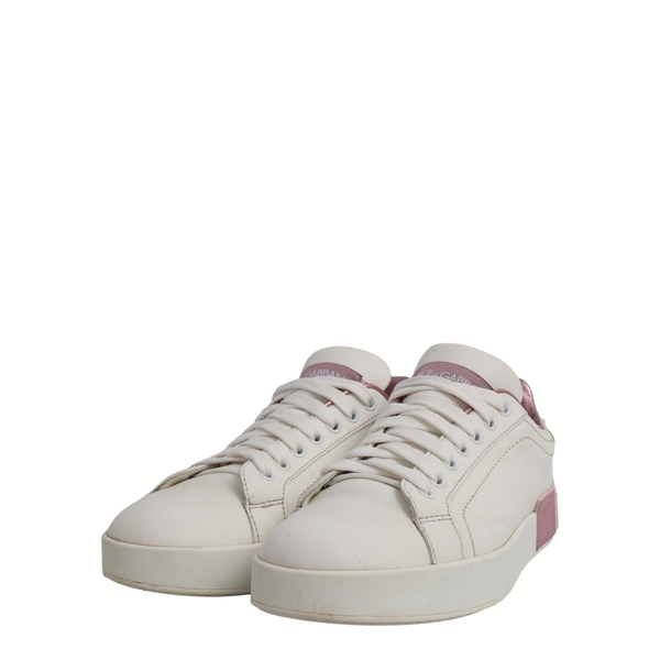Leather Portofino Sneakers White/Pink