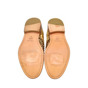 Metallic Leather Studded Brogue Gold, view 5
