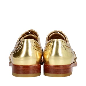Metallic Leather Studded Brogue Gold, view 4