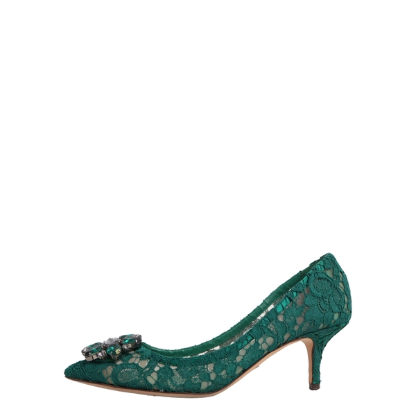 Lace Bellucci Embellished Pumps Green