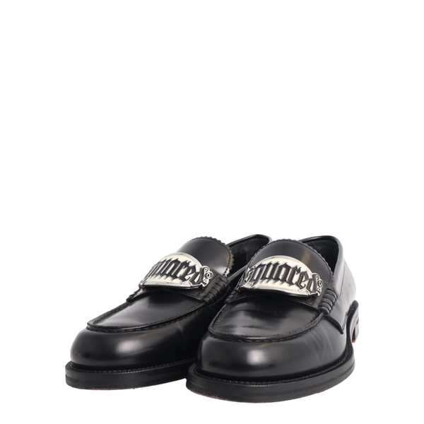Leather Gothic Loafers Black