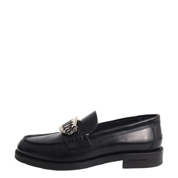 Leather Gothic Loafers Black