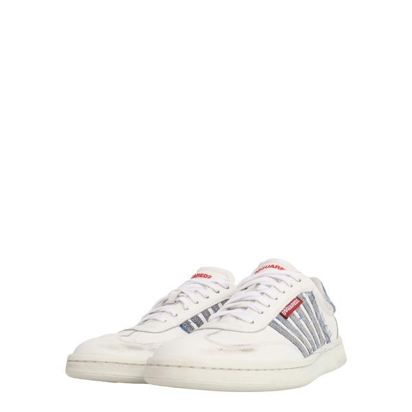 DSQUARED2 Leather Distressed Sneakers White