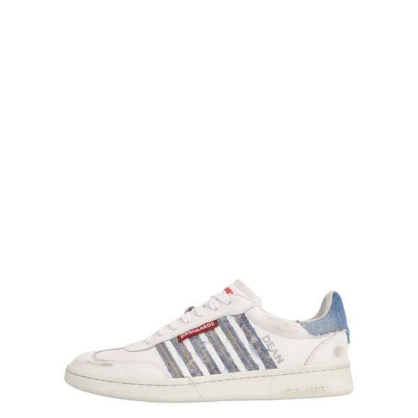 DSQUARED2 Leather Distressed Sneakers White