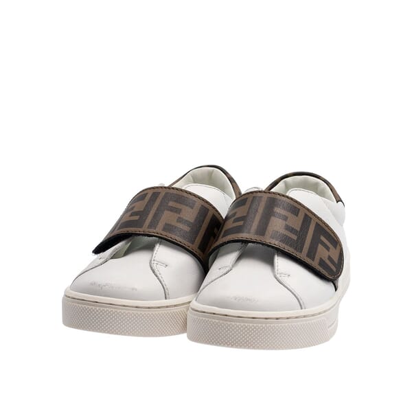 Leather Baby Zucca Sneakers White/Brown