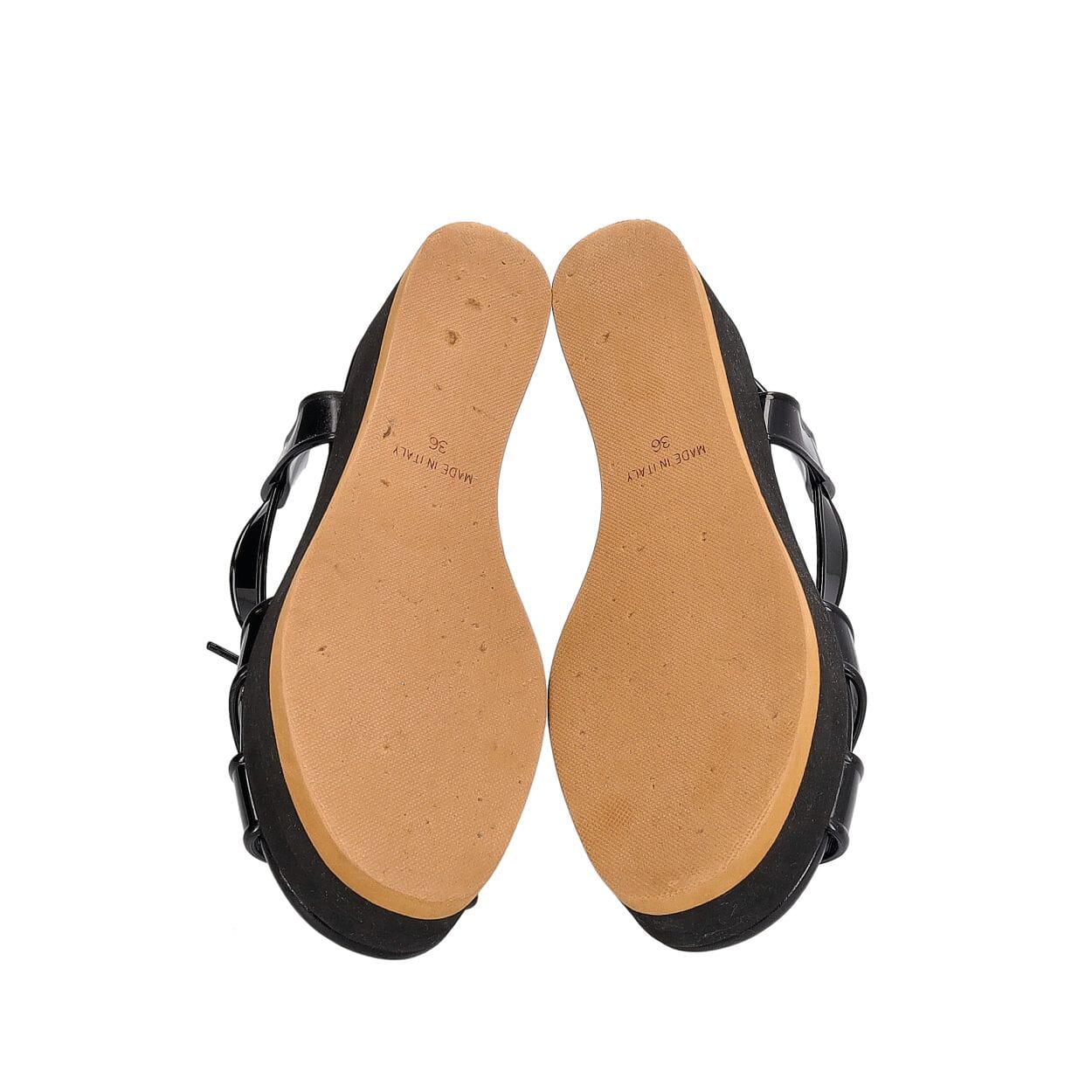 FENDI Rubber Criss Cross Platform Sandals Black/Beige | Luxity