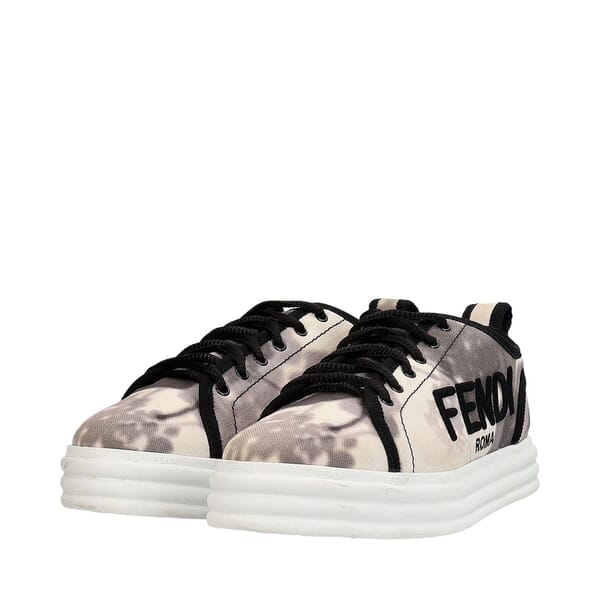 Canvas Tie Dye Platform Sneakers Black/White
