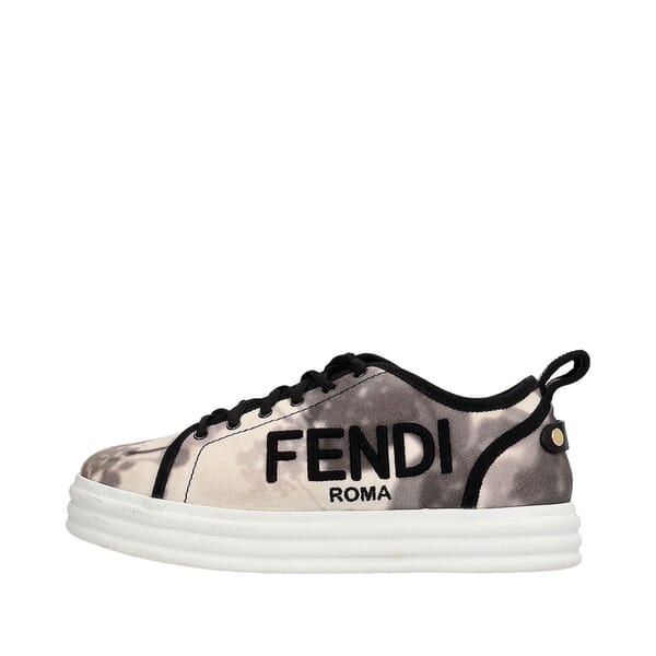 Canvas Tie Dye Platform Sneakers Black/White