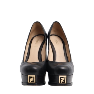 Leather Fendista Pumps Black, view 3